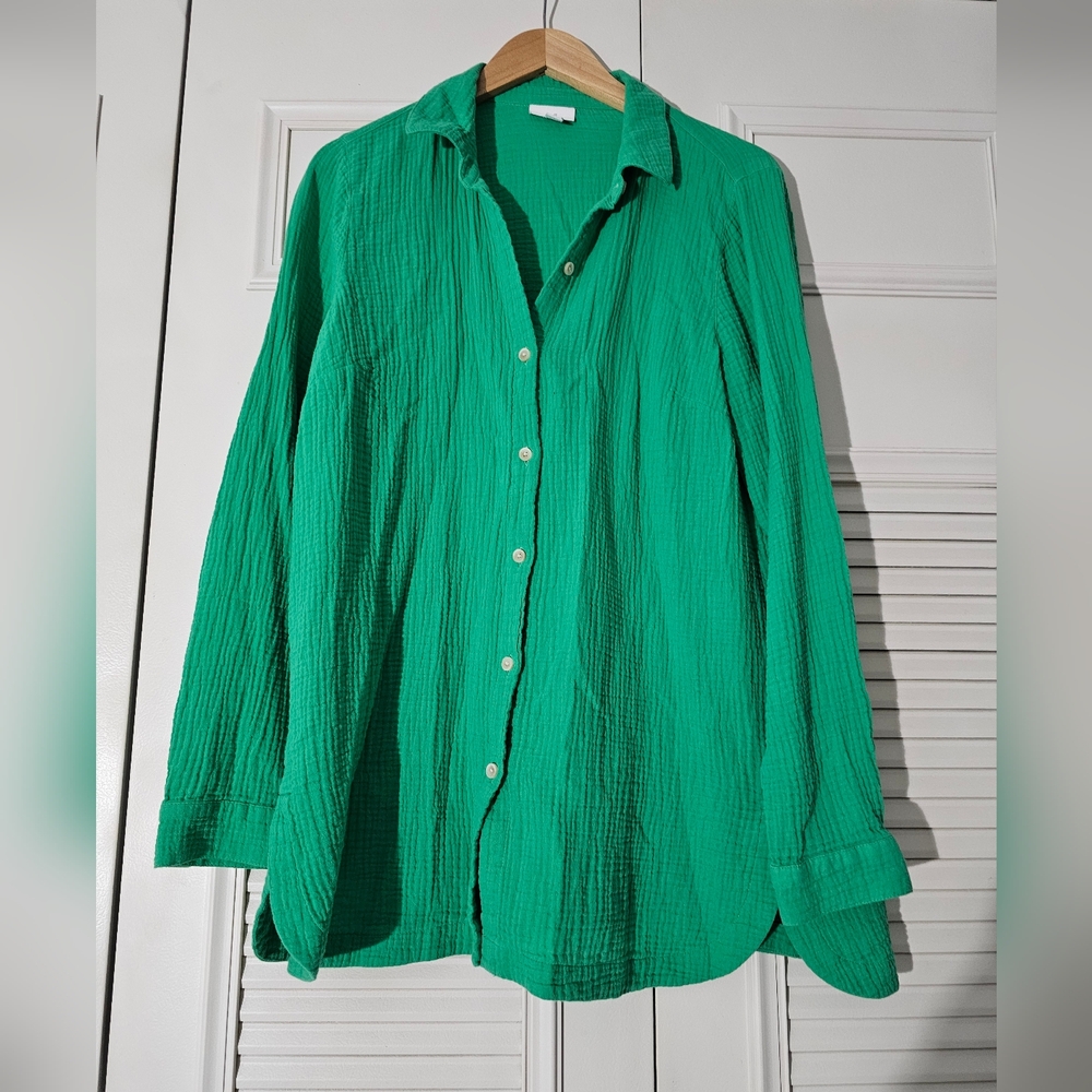 J Jill Green Button-Up Shirt